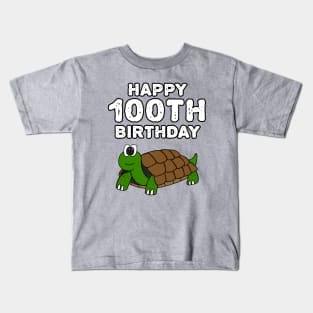 Tortoise Happy 100th Birthday Funny Kids T-Shirt